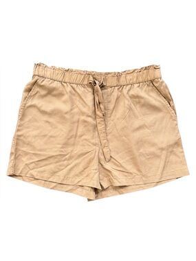 Lucky Brand Tan/Camel Paper Bag Shorts with Elastic Waistband & Tie Size L